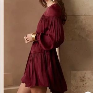 Banana Republic Burgundy Silk Dress